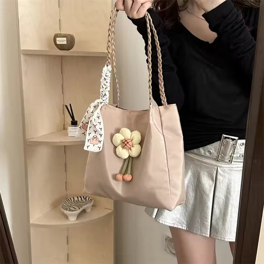 2025New Arrival-LargeNylon-Canvas Bags-Bucket Style&Tote Design for Women's School and Work-Shoulder Bags with Simple Aesthetics